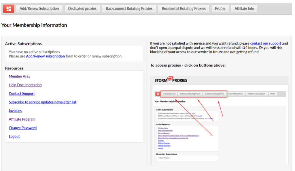 Storm Proxies Review - Affordable Proxies that Get the Job Done 23 Your Membership Information
