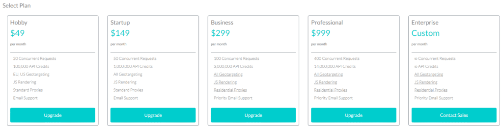 ScraperAPI Billing